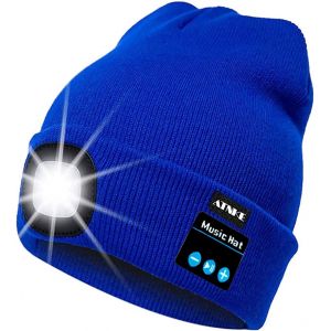 Eryi-Led Bluetooth Bonnet Lumineux, Rechargeable Usb Rechargeable Musical Running Chapeau Ultra Lumineux 4 Led Lampe Étanche Utilisation Lumière Pour Ski Randonnée Camping Vélo - Neuf