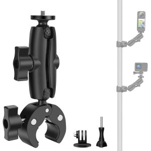 Support de Guidon de Moto pour Insta360 X5/X4/X3/ONE X2, Support de Guidon de Moto/v&eacute;lo Compatible avec GoPro Hero 13/12/11/10/9/8/7/Max,DJI Osmo Action, AKASO et Autres Cam&eacute;ra d'action - Neuf