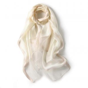 Hureson L&eacute;ger Foulard En Soie Pour Femme - Blanc &Eacute;l&eacute;gant Paillettes Ch&acirc;le Et &Eacute;charpe Pour Robe De Soir&eacute;e, Toutes Les Saisons Don - Neuf