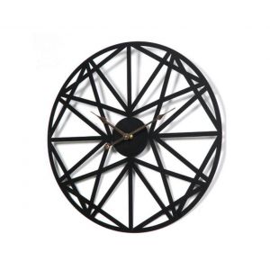 Horloge murale en fer personnalis&eacute;e de 50 cm &iquest; Design polygonal moderne, silencieuse, d&eacute;coration d'int&eacute;rieur, fonctionne avec une pile AA - Neuf