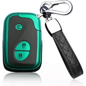 &Eacute;tui de cl&eacute; de Voiture Intelligent Compatible avec Lexus GS is 450h 460h IS220 IS300 RX270 RX350 ES350 Bo&icirc;tier de cl&eacute; &agrave; 3 Boutons en Cuir TPU textur&eacute; Vert - Neuf