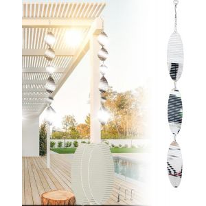 Carillon &eacute;olien en forme de coeur 3D en acier inoxydable argent&eacute;-En forme de coeur-R&eacute;pulsif contre les oiseaux-Pour ext&eacute;rieur,int&eacute;rieur,salon,fen&ecirc;tre,couloir,cour,jardin-D&eacute;coration - Neuf