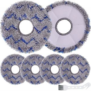 Lot de 6 Chiffon de Nettoyage de Rechange pour Ecovacs Deebot X1 Omni / X1 e Omni / T20 Omni / X1 Turbo Robot Aspirateur, Serpilli&egrave;res en Microfibre avec Brosse de Nettoyage - Neuf