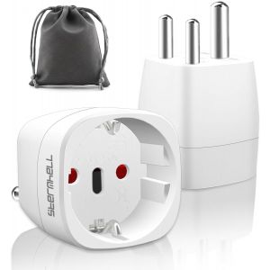 JGD-&iquest;1 Pi&egrave;ces&iquest; Adaptateur Prise Inde, Adaptateur Voyage Accessoires, FR 2 Broches vers Petite Afrique du Sud 3 Broches Adaptateur Prise N&eacute;pal, Sri Lanka, Russie, Mozambique Type D - Neuf