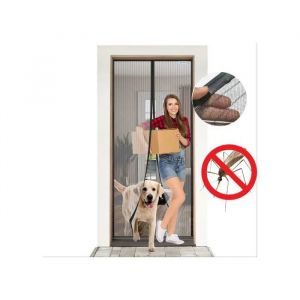 Moustiquaire Magn&eacute;tique Porte - Esmayulo - 80x200 Cm - Fibre De Verre Premium - Noir - Fermeture Magn&eacute;tique - Neuf