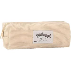 1 Pièces Trousse Scolaire, Trousse Crayon, Trousse À Crayons en Velours Côtelé pour Fille, Sac De Maquillage en Velours Côtelé, Mignon Sac De Rangement Portable,Trousse Scolaire Fille(Beige) - Neuf