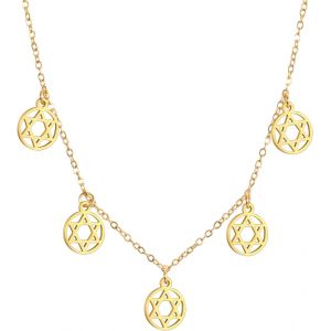 Kal-Collier D&eacute;licat Avec Pendentif En Forme D'&eacute;toile De David H&eacute;breu Chai Pour Femme Minimaliste Hanoukka Magen Juda&iuml;que En Acier Inoxydable - Neuf