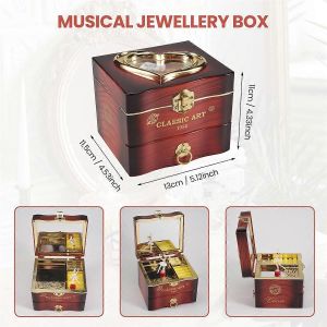 Classique Rotation Danseuse Ballerine Piano Boîte À Musique Horloge Boîte À Bijoux En Plastique Filles Main Crank Mus - Neuf
