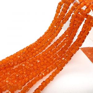 Kal-Lot De 190 Perles De Verre À Facettes - Perles De Verre Multicolores - Carrées - Simulées - Pour Artisanat, Bracelets, Bijoux, Bagues, Colliers, Cadeaux, Orange - 2 Mm - Neuf