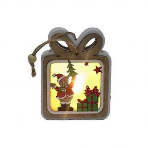 Lumi&egrave;re de no&euml;l Lumineux Ornement d'Arbre de No&euml;l Suspendus Pendentif en Bois de Bell/Sac-Cadeau/Star/Arbre de No&euml;l Cadeau Prsent w - Neuf