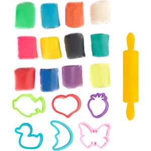 GenioKids Kit de P&acirc;te &agrave; Modeler Bio Comestible pour B&eacute;b&eacute; 12 Pi&egrave;ces 0,65 kg avec 7 Accessoires Argile Autodurcissante Pate pour Enfant Rentr&eacute;e Scolaire - Neuf