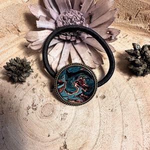 &Eacute;lastique Pour Cheveux Personnalis&eacute; - Marbre Vert - Fait Main - Neuf