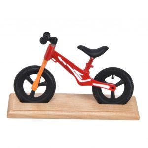 Mini velo de montagne miniature en metal composite et bois pour maison de poupee, pour decoration de maison de poupee, rouge - Neuf