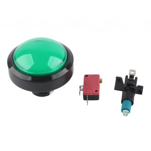 Grand Bouton Convexe De 60 Mm, 2 Boutons De Commande Au Pied Avec Lumiere Led Pour Console De Jeu Crane Machine, Rouge - Neuf