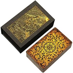Chenquansarl-Cartes De Tarot En Feuille D'or, Pvc, &Eacute;tanche, Cartes De Tarot Pour D&eacute;butants, Cartes De Deck Waite Avec Directives - Neuf