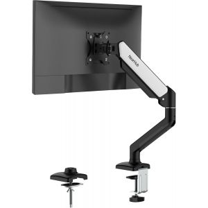 Support Écran PC 2 Écran pour 13 à 32 Pouces, Réglable en Hauteur Bras Double avec Incline, Pivote et Tourne, VESA 75 et 100mm, Ressort à Gaz, Capacité de Charge 2-9kg - Neuf