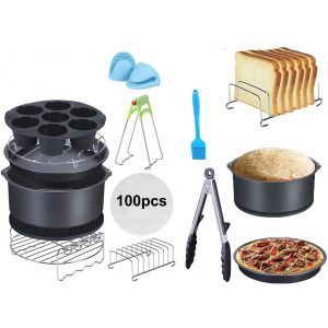 Ensemble d'accessoires pour friteuse &agrave; air de 15 cm (6 pouces) pour friteuses de 2,5 &agrave; 6,8 L (2,5 &agrave; 6,8 pintes) - 12 pi&egrave;ces - Neuf