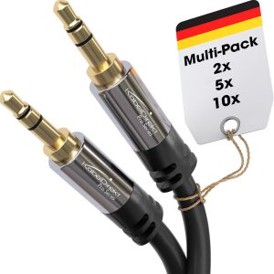 C&acirc;ble Jack,Prise Jack 3,5mm-5x 3m-Connecteurs m&eacute;talliques-Disponible en 0,3-10m (C&acirc;ble audio,3.5mm pour smartphone,PC/ordinateur portable,voiture,HiFi,noir) - Neuf