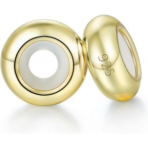 Kalsw-Spacer Stopper Lot De 2-10 Breloques En Argent Sterling 925 Avec Perles En Caoutchouc Stoppeur Charms Pour Bracelets Européens À Faire Soi-Même - Neuf