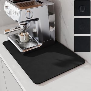 Nbgcm-Tapis À Café, Tapis De Séchage Absorbant Pour Comptoir, Pour Comptoir De Cuisine, Machine À Café, Cafetière, Machine À Expresso, Égouttoir À Vaisselle (Noir, 50x30cm) - Neuf