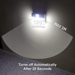 Lot De 6 Veilleuses Led Avec D&eacute;tecteur De Mouvement - Batterie Int&eacute;rieure - &Eacute;clairage D'escalier - &Eacute;clairage D'armoire Automatique Marche/Arr&ecirc;t - Capteur De Lumi&egrave;re 6000 K - Blanc Chaud - - Neuf