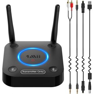 B06tx Émetteur Bluetooth 5.2, Transmetteur Bluetooth Faible Latence Aptx Pour Tv Avec Contrôle Du Volume, Adaptateur Bluetooth Entrée Audio Aux Rca Optique Coaxiale [Upgraded] - Neuf