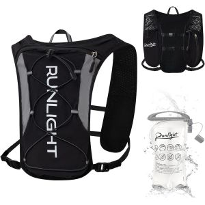Subzonal-G220 Gilet De Course Pour Homme Et Femme, Sac &Agrave; Dos D'hydratation R&eacute;glable, Respirant Et R&eacute;fl&eacute;chissant Avec Poche D'eau De 1,5 L Pour Randonn&eacute;e, Sentier, Course &Agrave; Pied, Marathon, Cyclisme - Neuf