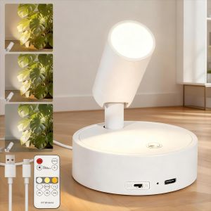 Subzonal-Spot Led Sans Fil Rechargeable Blanc 4000mah - &Eacute;clairage D'art Mini Et Lampe De Lecture Avec T&eacute;l&eacute;commande Touche Tactile - Minuterie Int&eacute;gr&eacute;e Pour Plantes, Armoires, Chambre, Salon, 1 Pi&egrave;ce - Neuf