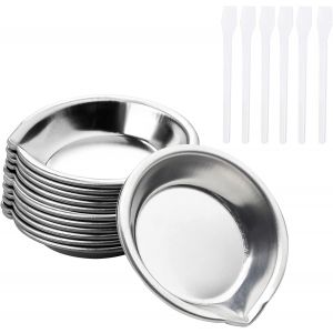 Kalanka-Pigments De Peinture Plateau, 12 Pi&egrave;ces Petit Bol &Agrave; Peinture Rond Avec 6 Couteaux &Agrave; Peindre En Plastique, Argent - Neuf