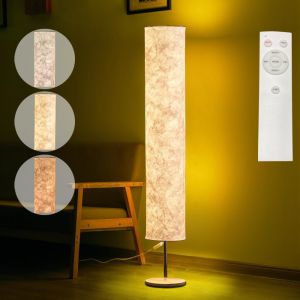 Lampadaire Led Soft Lampadaires Pour Salon Chambre Déco,Lampe De Plancher Moderne Avec Télécommande,3 Températures De Couleur,Dimmable,Blanc Lampe Sur Pied En Tissu Avec Abat - Jour.[G174] - Neuf