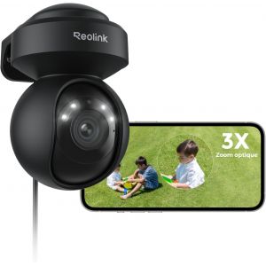 4K Ptz Wifi 6 Outdoor Surveillance Camera, 3X Optical Zoom Auto Tracking, Person/Vehicle/Animal Detection, 2.4/5Ghz Color Night Vision, Two-Way Audio, E1 Outdoor Pro Black - Neuf
