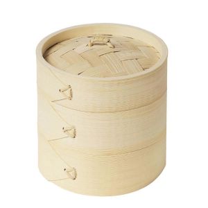 Bois De Bambou Défroisseur Outdoor Camping Bol Coupe Cuiseur Vapeur Taille M - Neuf