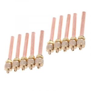 10pcs Vanne D'accès 1/4 Pouce Sae 1/4 Pouce Od 2,755 Pouces Tige Strong Core Ac Climatiseur Réfrigérant - Neuf
