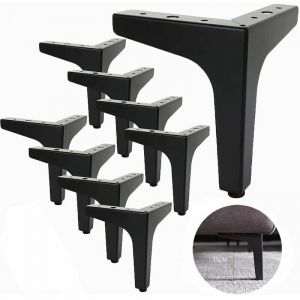 Ensemble de 15 cm en Métal pieds du Canapé, Table à Café en Métal Jambes de Charge de 600 kg, Noir pieds de Meuble, Table en Fer Forgé/Canapé Support Meuble TV Jambes, Meubles d'ébénisterie Jambes - Neuf