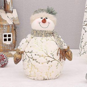 Peluche Imprim&eacute; Bonhomme De Neige Pour No&euml;l Chemin&eacute;e Manteau De Chemin&eacute;e De D&eacute;coration - Neuf