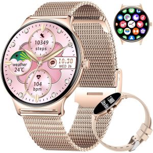 Montre Connect&eacute;e Femme Avec Appel Bluetooth, Smartwatch Ip68 Avec Fonction F&eacute;minine, Fitness Activity Tracker 120+ Modes Sport/Fr&eacute;quence Cardiaque/Sommeil/Spo2 Montre Connect&eacute;e Pour Android Ios - Neuf