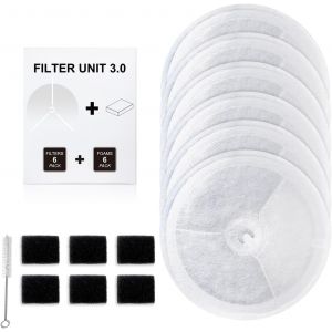 Lot De 6 Filtres Pour Fontaine &Agrave; Chat - Unit 3.0 - Compatible Avec E Versweet Solo 2/Solo Se/3 Pro/2s/3 - Avec Filtre Pour Fontaine &Agrave; Chat Et &Eacute;ponge Filtrante - Neuf