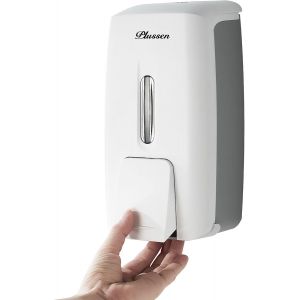 KAL-800Ml Distributeur De Savon Manuel Conditionneur En Plastique Pour Shampooing Mural Gel De Douche Distributeur De Chambre Pompe À Savon Pour Salle De Bain Ou Cuisine (9088-Blanc) - Neuf