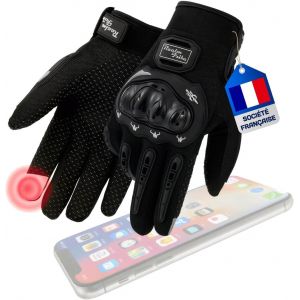 Letnerny-Gant Moto Homologué Homme/Femme (Taille M) - Gants Moto A Écran Tactile Pour Téléphone - Equipement De Protection Scooter/Velo/Trotinette - Été & Hiver - Neuf
