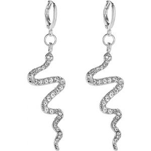Kal-2 Pièces Boucles D'oreilles En Forme De Serpent, Boucles D'oreilles Serpent, Boucles D'oreilles Pendantes Serpent, Punk Serpent Boucle D'oreille Pendante, Punk Snake Stud Bijoux Pour Femmes - Neuf