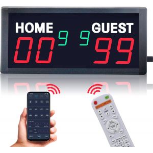 Tableau De Score Électronique Bluetooth À 6 Chiffres, Tableau De Bord Numérique Avec Télécommande, Tableau De Score De Cornhole Pour Jeu D'intérieur Et D'extérieur, Shuffleboard/Billard/Volleyball - Neuf