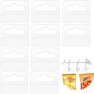 100 Pi&egrave;ces Onglets de Suspension Adh&eacute;sifs Transparents, Onglets Adh&eacute;sifs Transparents avec Trou de Fente pour Bureau, Maison, Articles de Vente, Pr&eacute;sentoir de Magasin (3.5cm x 4.5cm) - Neuf