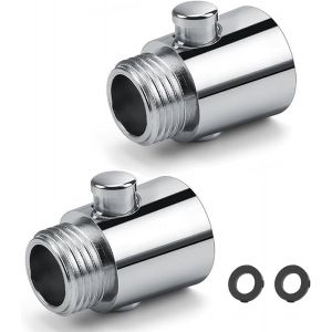 KAL-2Pcs Pommeau De Douche Avec Arrêt G1/2 En Abs,Stop Douche Pour Économiseur D'Eau,Facile À Installer,Interrupteur À Un Bouton,Convient Pour La Cuisine,La Douche - Neuf