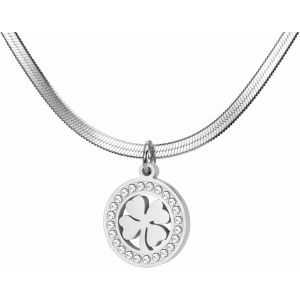 Kal-Collier Tr&egrave;fle Pour Femme En Acier Inoxydable Quatre Feuilles Tr&egrave;fle Collier Dainty Chanceux Tr&egrave;fle Pendentif Collier &Agrave; La Mode Mignon Femmes Bijoux Cadeau - Neuf