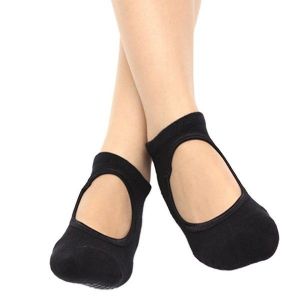 Chaussettes De Yoga Antidérapantes Pour Femmes - Chaussettes En Coton De Qualité Supérieure Pour Pilates Et Fitness - Noir Classique, Couverture Complète, Adhérence Améliorée - Neuf