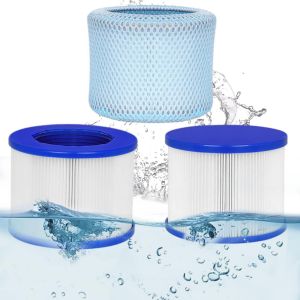 Cartouches filtrantes de Rechange pour spas gonflables et piscines de Massage,Filtre à Visser,Compatible avec Tous Les spas RELXTIME,ALEKO,Wejoy et Aquaspa. (2+1) - Neuf