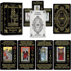 Chenquansarl-Cartes De Tarot Allemandes Avec Significations, Jeu De Cartes De Tarot Avec Guide Pour Débutants, Mots-Clés, Élément, Planète, Zodiaque, Chakra, Oui Ou Non, Hauteur Musicale, Numérologie - Neuf