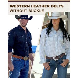 Tzf-Lot De 2 Sangles De Ceinture Occidentales En Cuir Pour Homme Et Femme, Cowboy, Cowgirl, Ceintures Pour Jeans, Cadeau Ceinture Sans Boucle - Neuf