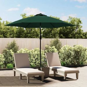 Prolenta Premium - Parasol De Jardin En Porte-&Agrave;-Faux Avec Led 3 M Vert - Neuf