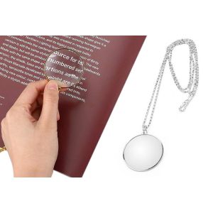 Collier Loupe 5x Pour La Lecture Et Les Loisirs Cr&eacute;atifs - Argent - Neuf